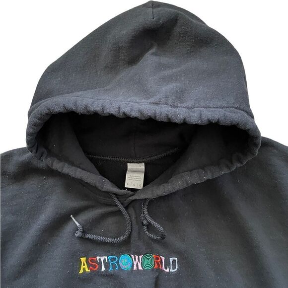 ASTROWORLD Embroidered Hoodie Black Size Large - Picture 7 of 7